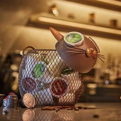 Cat K Cup Holder Metal Novelty Cat Coffee Pod Canister Large Capacity Basket Coffee Organizer For Kitchen Office And Coffee Bar -KitchenAid Shop 5180dKz0q8S