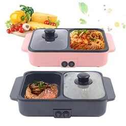 Electric Grill With Hot Pot, 2 In 1 Indoor Non-Stick Electric Hot Pot And Frying Pan, Portable Hot Pot Camping Barbecue Pan Stainless Steel Home 1200W 11 Electric Grill With Hot Pot, 2 In 1 Indoor Non-Stick Electric Hot Pot And Frying Pan, Portable Hot Pot Camping Barbecue Pan Stainless Steel Home 1200W -KitchenAid Shop 5188HWzlgnS