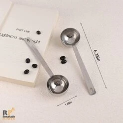 RP Remarkable Power, 4 Pack 30 Ml Silver Stainless Steel Coffee Measuring Scoops With Long Handle 2 Tablespoon Long Handle Spoons