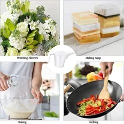 8 Pack 1000ml Large Funnel Pitcher Translucent Easy Pour Measuring Cup With Long Spout, Plastic Measuring Cups Set For Cooking,Baking,Watering，Soap Making,Candle Making -KitchenAid Shop 518Af2k3JuL