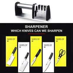Knife Sharpener, Professional Kitchen Sharpener 4 In 1 Knife And Scissor Sharpening Designed For All Sized Household Knives-Easy And Safe To Use, Fast And Effective Sharpenin -KitchenAid Shop 518DQx8hTpL