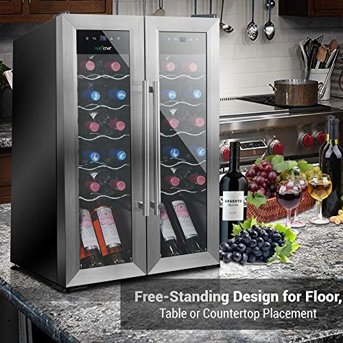 PKCWC24 Cooler For White And Red Wines Chiller, Freestanding Compact Countertop Mini Fridge W/Digital Control, 24 Bottle Dual Zone-Stainless Steel 8 PKCWC24 Cooler For White And Red Wines Chiller, Freestanding Compact Countertop Mini Fridge W/Digital Control, 24 Bottle Dual Zone-Stainless Steel - Image 6
