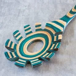 Ique Mykonos Collection 12-1/2" Wooden Spaghetti Spoon And Pasta Server With Teeth -KitchenAid Shop 518RVITKsPL