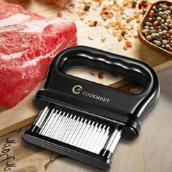 Meat Tenderizer With 48 Stainless Steel Ultra Sharp Needle Blades, Kitchen Cooking Tool Best For Tenderizing, BBQ, Marinade By JY COOKMENT -KitchenAid Shop 518STvGhOPL