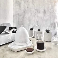 Artisan Electric Gooseneck Kettle, 1 Liter, For Pour Over Coffee, Brewing Tea, LCD Panel, Precise Digital Temperature Selection, Flash Boil And Keep Warm Settings (Pearl All White) -KitchenAid Shop 518TVXIOWQL