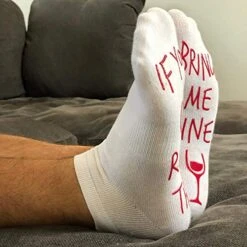'If You Can Read This Bring Me Wine' Funny Socks For Wine Lover Who Has Everything -KitchenAid Shop 518U9kSSP0L