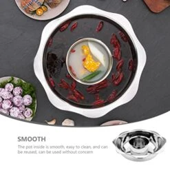 Hot Pot With Divider Two-flavor Stainless Steel Shabu Shabu Pot Chinese Hot Pot Pot For Electric Induction Cooktop Gas Stove Use -KitchenAid Shop 518UV2nr6lL