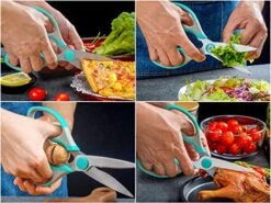 Kitchen Scissors, Stainless Steel Multi-Purpose Cooking Shears Heavy Duty For Meat Chicken Poultry Fish Vegetable Cutting, Dishwasher Safe -KitchenAid Shop 518by86v5sL