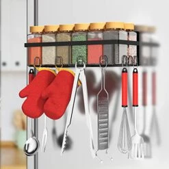 EAZOO Spice Racks Magnetic For Refrigerator,Spice Organizers Black Color(4Pack) -KitchenAid Shop 518d4GF7amL