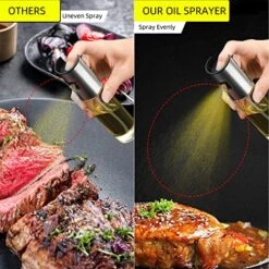 4 In 1 Oil Sprayer For Cooking Air Fryer Mister 100ml Food Grade Olive Vegetable Oil Vinegar Pump Dispenser Spray Versatile Glass Bottle Spritzer For Kitchen Baking Salad Grilling BBQ -KitchenAid Shop 518fykS3RoL