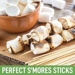 Authentic Bamboo Marshmallow Smores Sticks - 40 Extra Long 30" Roasting Sticks - 5mm Heavy-Duty Bamboo Skewers - Thick Smore Sticks - Ideal For Grilling - Marshmallow Sticks Camping -KitchenAid Shop 518jfX6FUBL