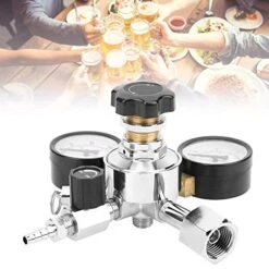 Qinlorgo CO2 Regulator Gauge Valve, Stable Performance Practical Chrome Plated Brass+Plastic Durable CO2 Regulator, For Brewer -KitchenAid Shop 518mIwj5PKL