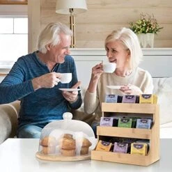 HEODORE Vertical Tea Bag Organizer - Bamboo Tea Bag Holder. Holds 180 Tea Bags.Elegant And Practical Wooden Tea Box For Tea Storage For Home, Office Or Café. Can Also Hold Sugar Packets And Creamers -KitchenAid Shop 518nfMtzhFL