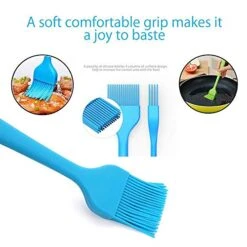 Grill Basting Brush Silicone Pastry Baking Brush BBQ Sauce Marinade Meat Glazing Oil Brush Heat Resistant, Kitchen Cooking Baste Pastries Cakes Desserts, Dishwasher Safe 4Pack -KitchenAid Shop 518oo2jnchL