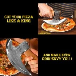 YTHROJAN Viking Steel Pizza Axe Authentic Medieval Pizza Cutter Axe Mezzaluna Ulu Rocking Pizza Gift Knife 9 YTHROJAN Viking Steel Pizza Axe Authentic Medieval Pizza Cutter Axe Mezzaluna Ulu Rocking Pizza Gift Knife -KitchenAid Shop 518ugg04jKL