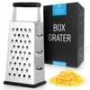 (Large) 4-Sided Cheese Grater - Stainless Steel Grater With Easy Grip Handle & Anti-Skid Base - Wide Grating Surface Box Grater With Sharp Blades For Parmesan Cheese, Ginger, Vegetables, & More -KitchenAid Shop 518w7UtipqL