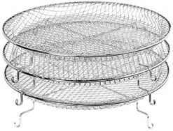 GoWISE USA GW22956 7-Quart Electric Air Fryer With Dehydrator & 3 Stackable Racks, Led Digital Touchscreen With 8 Functions + Recipes, 7.0-Qt, Black/Silver -KitchenAid Shop 518xcwzGi6L