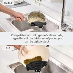 Clip On Strainer For Pots Pan Pasta Strainer, Silicone Food Strainer Hands-Free Pan Strainer, Clip-on Kitchen Food Strainer For Spaghetti, Pasta, Ground Beef Fits All Bowls And Pots - Black 13 Clip On Strainer For Pots Pan Pasta Strainer, Silicone Food Strainer Hands-Free Pan Strainer, Clip-on Kitchen Food Strainer For Spaghetti, Pasta, Ground Beef Fits All Bowls And Pots - Black -KitchenAid Shop 5193il5FzTS