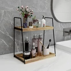 Dorhors 2 Tier Bathroom Counter Organizer Storage,Vanity Organizer For Bathroom Counter,Wood Counter Standing Rack For Bathroom,Dresser,Kitchen -KitchenAid Shop 51952FSIqpL
