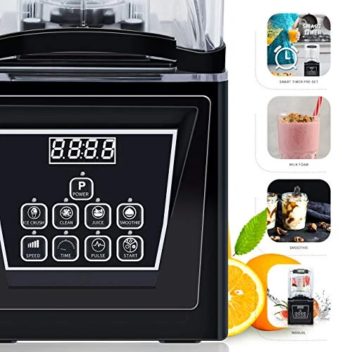 Join Commercial And Home Professional Quiet Shield Blender, 1800W, 75oz BPA Free Jar, 4 Pre-set Programs For Puree, Ice Crushing, Shakes Hummus,salsa And Smoothies 5 Join Commercial And Home Professional Quiet Shield Blender, 1800W, 75oz BPA Free Jar, 4 Pre-set Programs For Puree, Ice Crushing, Shakes Hummus,salsa And Smoothies - Image 3