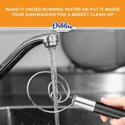 RBLUE Danish Dough Whisk With Silicone Covered-Handle, Stainless Steel Mixer, Black -KitchenAid Shop 519EkL10ruL