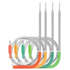 WiFi Meat Thermometer IBBQ-4T Replacement Colored Probe 4-Pack Kit Only Compatible With Meat Thermometer IBBQ-4T (Only For IBBQ-4T Thermometers)