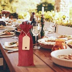 ING Burlap Wine Bags 20 Pcs Wine Bottle Bags Jute Wine Gift Bags With Tags And Ropes Wine Bottle Covers For Christmas Wedding Housewarming Engagement Wine Tasting Party Supplies (Black&Gray, 20) -KitchenAid Shop 519HjskK0TL