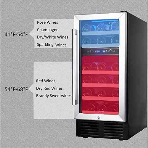 Wine Cooler Refrigerator, Digital Temperature Control Freestanding Or Built-in Dual Zone Wine Cellar, Up To 28 Bottles 5 Wine Cooler Refrigerator, Digital Temperature Control Freestanding Or Built-in Dual Zone Wine Cellar, Up To 28 Bottles - Image 3