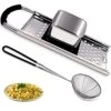 Spaetzle Maker And Spider Strainer Set, Stainless Steel German Egg Noodle Dumpling Maker With Rubber Grip Handle & Safety Pusher KP002 By CHIVIOR 1 Spaetzle Maker And Spider Strainer Set, Stainless Steel German Egg Noodle Dumpling Maker With Rubber Grip Handle & Safety Pusher KP002 By CHIVIOR -KitchenAid Shop 519OYJVnOCL