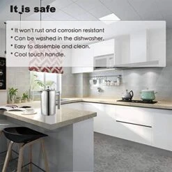 French Press Coffee Maker Stainless Steel Double Wall Insulated Large Capacity 1 Liter 1000ml 34oz 8Cup And Dishwasher Safe Metal Coffee-Press For Camping Travel Silver -KitchenAid Shop 519YNEoWxhL