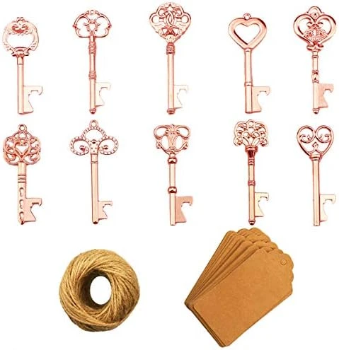 Key Bottle Openers - 50Pcs Vintage Skeleton Key Bottle Opener With Kraft Paper Gift Tags And Twine For Wedding Favors Antique Rustic Party Decoration, 10 Styles (Bronze) 8 Key Bottle Openers - 50Pcs Vintage Skeleton Key Bottle Opener With Kraft Paper Gift Tags And Twine For Wedding Favors Antique Rustic Party Decoration, 10 Styles (Bronze) - Image 6