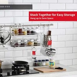 Measuring Spoons And Cups Set Of 10 Pieces, Stainless Steel Measuring Utensils With BPA-Free Silicone Grips, Metal Scale Tools For Kitchen Cooking Baking, Dishwasher-Safe, Red -KitchenAid Shop 519tPgKR9gL