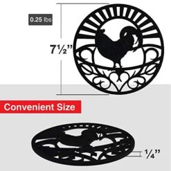 Silicone Trivet For Hot Dishes, Pots & Pans - Decorative Non Slip Mat Comes In 3 Different Country Designs - Protective Pads For Kitchen Counter (7.5 Inch Round, Set Of 3, Black) 12 Silicone Trivet For Hot Dishes, Pots & Pans - Decorative Non Slip Mat Comes In 3 Different Country Designs - Protective Pads For Kitchen Counter (7.5 Inch Round, Set Of 3, Black) -KitchenAid Shop 519vIkLsu7L