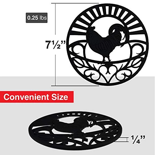 Silicone Trivet For Hot Dishes, Pots & Pans - Decorative Non Slip Mat Comes In 3 Different Country Designs - Protective Pads For Kitchen Counter (7.5 Inch Round, Set Of 3, Black) 5 Silicone Trivet For Hot Dishes, Pots & Pans - Decorative Non Slip Mat Comes In 3 Different Country Designs - Protective Pads For Kitchen Counter (7.5 Inch Round, Set Of 3, Black) - Image 3