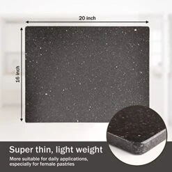 Gulploug Natural Midnight Granite Pastry Board - Ultra-Thin & Lightweight Granite Slab For Baking & Cutting - Black, 13.5 Pounds - 16x20x2/5 Inch Size Perfect For Kitchens & Bakeries! -KitchenAid Shop 519wKEnzteL