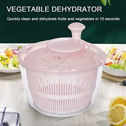 Salad Spinner 5L Multiuse Lettuce Spinner Collapsible Spinning Colander Vegetable Dryer Fruit Washer Vegetable Colanders Strainers Draining System For Household Kitchen 7 Salad Spinner 5L Multiuse Lettuce Spinner Collapsible Spinning Colander Vegetable Dryer Fruit Washer Vegetable Colanders Strainers Draining System For Household Kitchen - Image 5