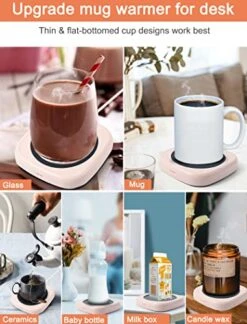 Otspove Coffee Mug Warmer - Candle Warmer Plate, Coffee Warmer For Desk With 2 Temperature Settings, Electric Coffee Cup Warmer, Auto Shut Off Tea Warmer, Beverage Warmer,Mug Heater Pink -KitchenAid Shop 51A0sH86rrL