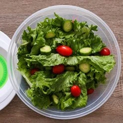 K BASIX Large Salad Spinner & Vegetable Spinner 4.5 Easy Water Drain System & Compact Storage, Secure Lid Lock & Rotary Handle, Lettuce Spinner & Salad Sling, Salad Dryer, Spinning Colander Chopper -KitchenAid Shop 51A5KXXEhjL