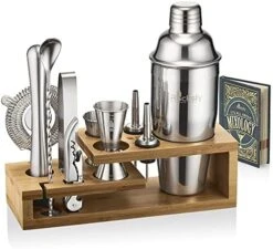 Mixology Bartender Kit And Cocktail Shaker Set For Drink Mixing | Mixology Set With 10 Bar Set Tools And Bamboo Stand Makes It The Perfect Home Cocktail Kit | Complete Bartender Kit (Silver) -KitchenAid Shop 51AElpXz1TL. AC
