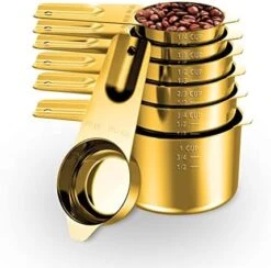 Stainless Steel Measuring Cups And Spoons Set Of 15 - Includes 7 Nesting Metal Measuring Cups, 8 Magnetic Measuring Spoons Set - Ideal Kitchen Gadgets For Cooking And Baking Needs -KitchenAid Shop 51AKlSsj22L. AC