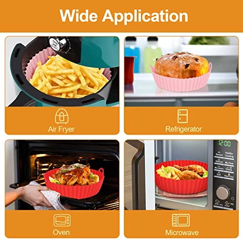 2 Pack Air Fryer Silicone Liners-7.5inch Round Reusable Air Fryer Silicone Basket Liners, Heat Resistant Air Fryer Pot Inserts, Dishwasher Safe, Fits 3 To 5 Qt For Air Fryer Oven Accessories 3 2 Pack Air Fryer Silicone Liners-7.5inch Round Reusable Air Fryer Silicone Basket Liners, Heat Resistant Air Fryer Pot Inserts, Dishwasher Safe, Fits 3 To 5 Qt For Air Fryer Oven Accessories - Image 2