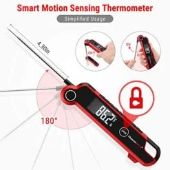 TP620 Instant Read Meat Thermometer Digital, Cooking Thermometer With Large Anti-Fog Auto-Rotating LCD Display, Waterproof Food Thermometer Digital For Kitchen, BBQ, Or Grill -KitchenAid Shop 51ANRSBxHgL