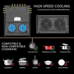 120V 1800W Electric Portable Induction Cooktop With 8 Preset Buttons, Sensor Touch Countertop Burner With 180-Min Countdown Timer And 0-24H Timing Start, 140-460℉ Temperature Adjustable -KitchenAid Shop 51AOzq0INmS