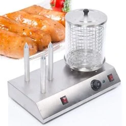 110V 538W Hot Dog Machine&Bun Warmer Machine Commercial Electric Hot Dog Steamer Stainless Steel Kitchen Appliance