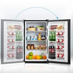 Midea MRM31A4ABB Compact All Refrigerator, Thermoelectric Mini 3.1 Cubic Feet-for Home, Office, Dorm, Fridge Black -KitchenAid Shop 51AdBIbK0AL