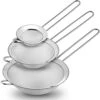 Fine Mesh Strainer Set Of 3, Stainless Steel Sieve Fine Mesh, Food Strainer Wire Sieve Sifters With Handle For Baking, Sifting Flour / Juice / Quinoa / Pasta, Stackable & Dishwasher Safe -KitchenAid Shop 51AdF4qmgdL