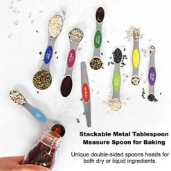 Magnetic Measuring Spoons Set Stainless Steel With Leveler,Multicolors Measuring Cups And Spoon Set Kitchen Gadgets Apartment Essentials Fits In Spice Jars,Stackable Metal Tablespoon Spoon For Baking -KitchenAid Shop 51AhWXwbnpL