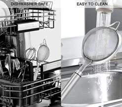 UNWUKIN 304 Stainless Steel Fine Mesh Strainers For Kitchen, Colander-Skimmer With Handle, Sieve Sifters For Food, Tea, Rice, Oil, Noodles, Fruits, Vegetable -KitchenAid Shop 51Alfhw9m0S