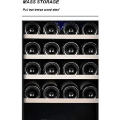 QLIGHA 62L Single Door Constant Temperature Wine Refrigerator, Independent Silent Wine Cabinet With Intelligent Control Panel And Glass Door, Wine Cabinet With Fridge Space 5-22℃, 85W -KitchenAid Shop 51Ami8lZdcL