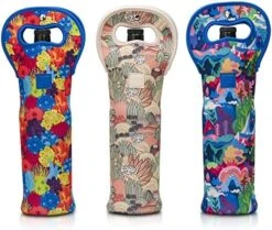 Wine Tote Carrier Bag With Magnetic Handle Clasp From Made Easy Kit Neoprene Champagne Bottle Protective Travel Or Gift Bag - Set Of 3 (Floral Patterns) -KitchenAid Shop 51Aml4mAN8L. AC